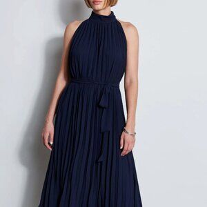 NWT Tahari ASL halter dress, a-line, mid-length, Navy, size 10